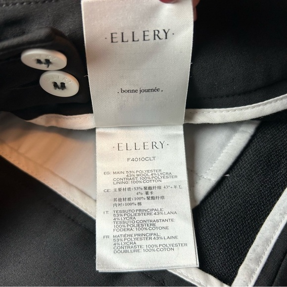 ELLERY Sinuous Cropped Bell Bottom Suit Pants Side Zip Wool Blend Sz.4 - Picture 14 of 16